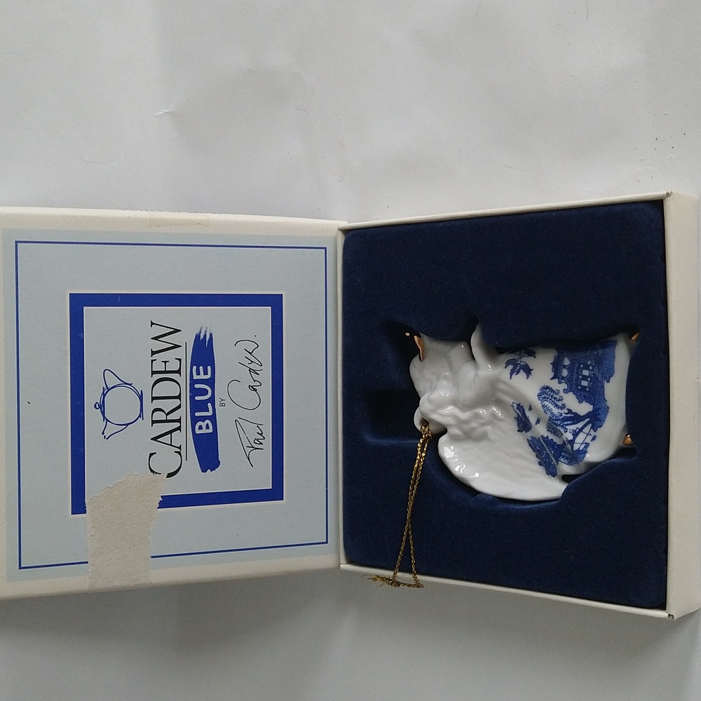Angel Christmas Ornament Blue Willow Paul Cardew Porcelain 2000